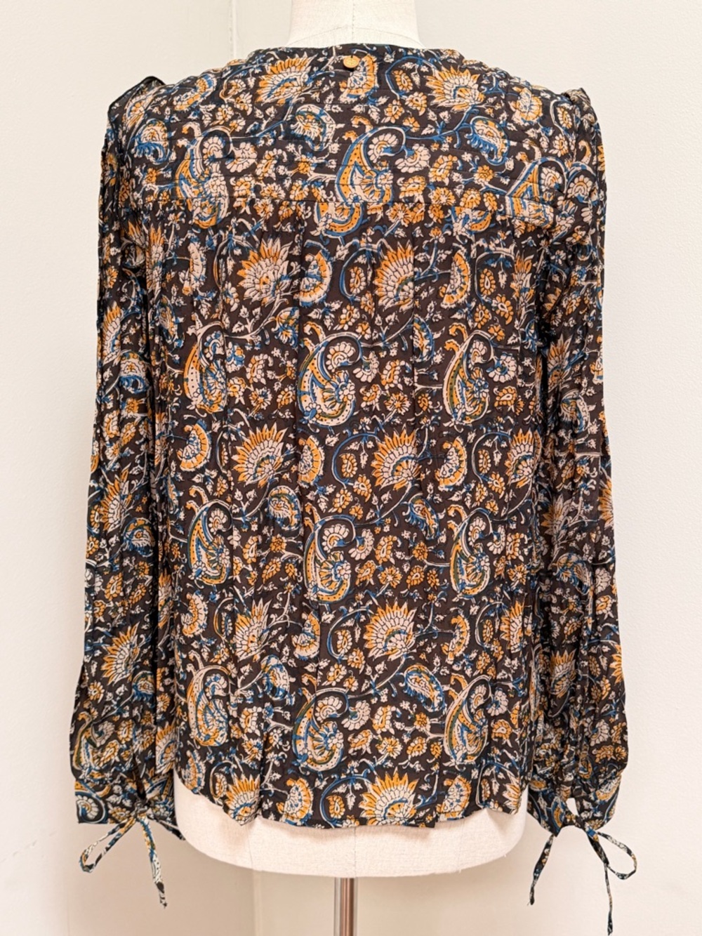 ANTIK BATIK Khero Ruffle-Trimmed Printed Voile Blouse Women’s Sz M/40 NWT - Picture 2 of 14